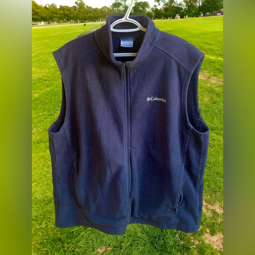 Columbia Fleece Full Zip Vest w Side Seam Pockets Sz XL EUC - Picture 1 of 8